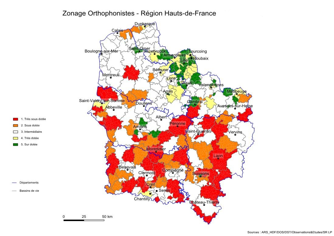 Zonage des orthophonistes
