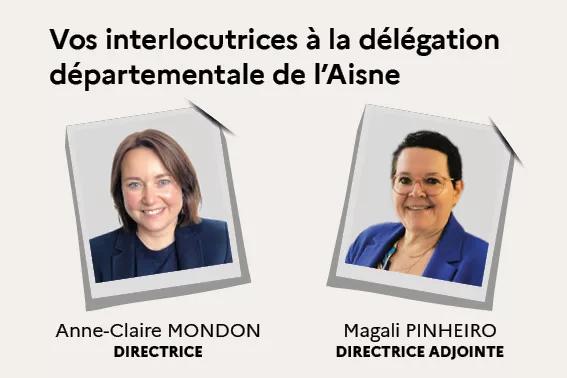 Photos des 2 interloculeurs de l'Aisne Anne-Claire Mondon et Magalie Pinheiro son adjointe