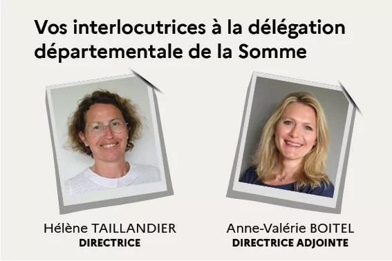 Photos des 2 interlocutrices de la Somme, Hélène Taillandier directrice et Anne-Valèrie Boitel son adjointe