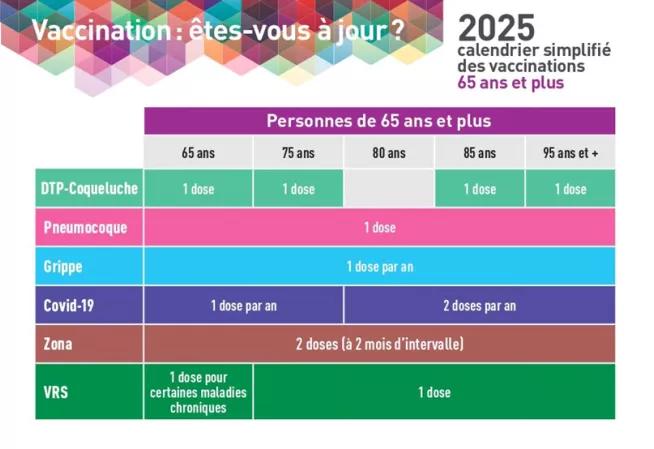 Calendrier vaccinal pour les personnes de 65 ans et plus