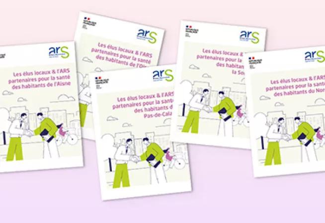 Couvertures des 5 guides pour les élus de chaque département des Hauts-de-France