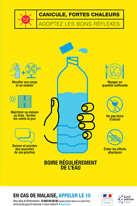 Schéma des bons réflexes pendant une canicule
