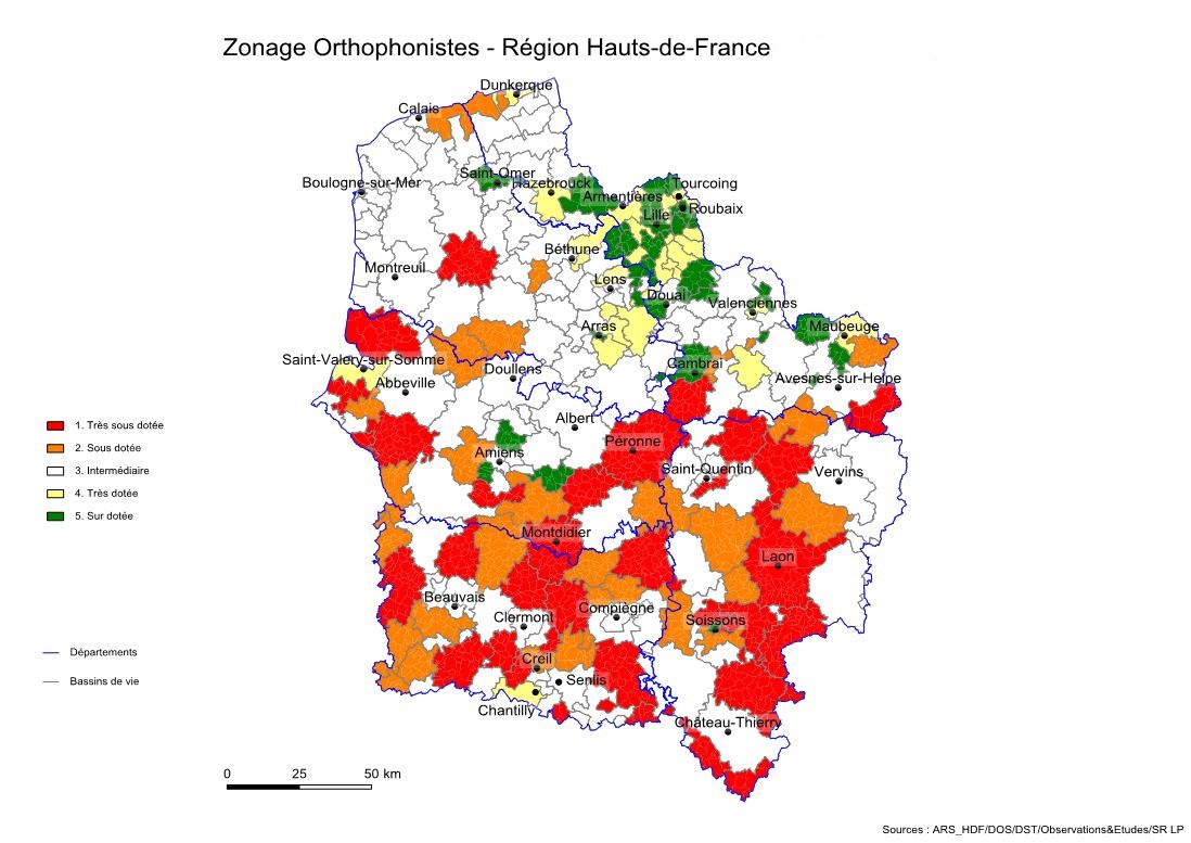 Zonage des orthophonistes
