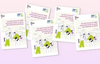 Couvertures des 5 guides pour les élus de chaque département des Hauts-de-France