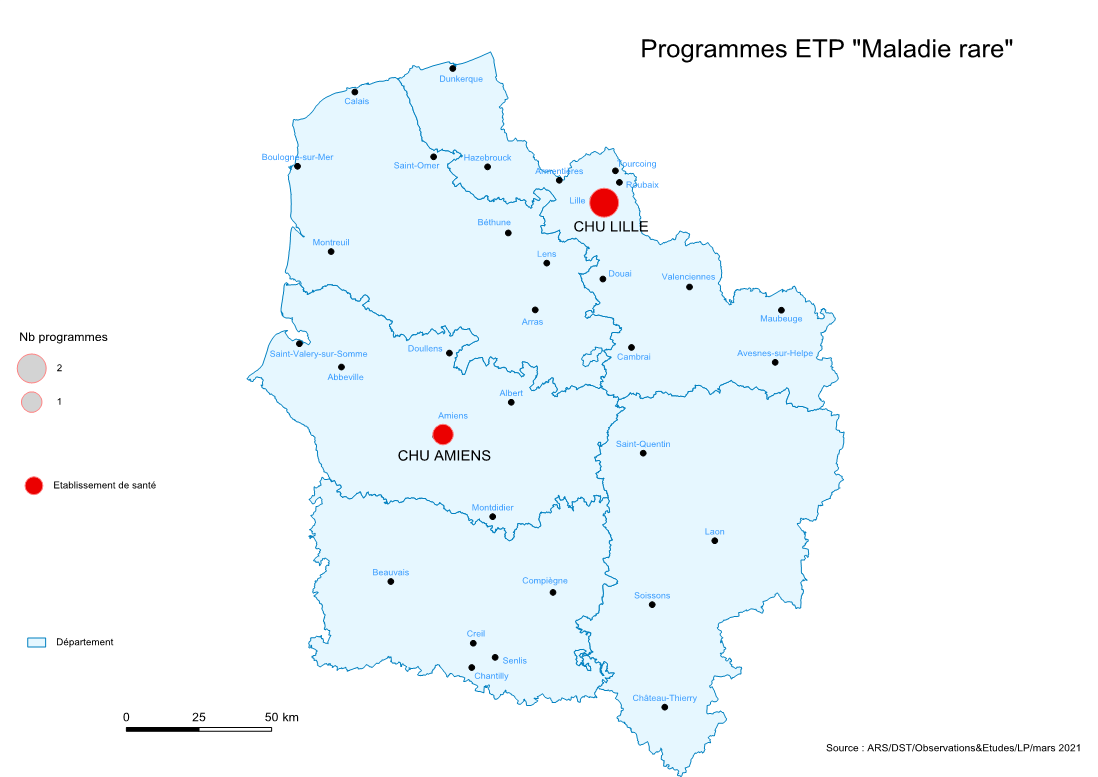 Carte programmes d’ETP maladies rares 2021