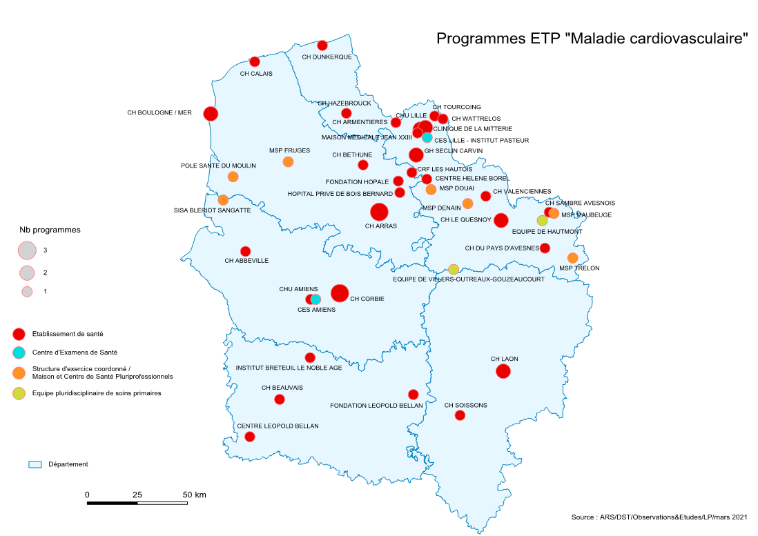Carte programmes d’ETP maladies cardiovasculaires 2021