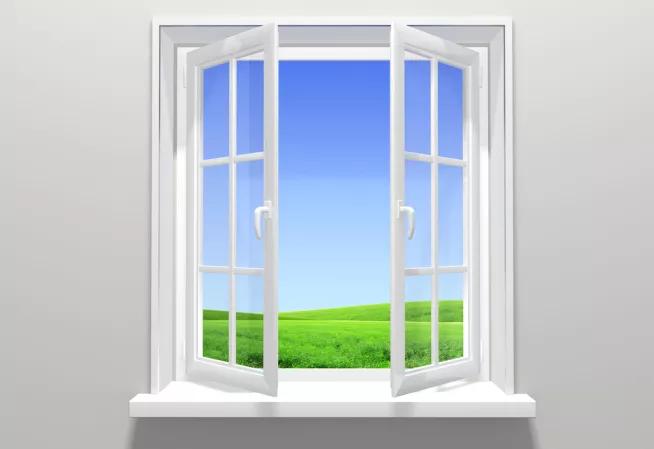 fenêtre ouverte sur la campagne